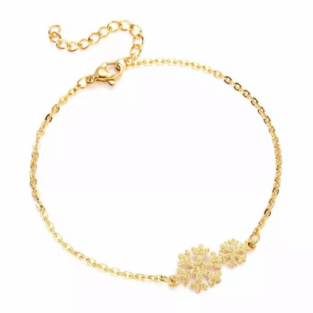 Gold Snowflake Adjustable Bracelet